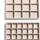 Frebeauty Stackable Velvet Jewelry Organizer Trays for Drawers Inserts Jewelry Storage Tray Display Case, Stud Earrings Bracelets Necklace Rings Accessories Trays for Women Girls(Set of 2 Beige)