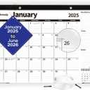 Desk calendar 2025-2026 Large 22 x 17 inch with Clear Waterproof Cover Jan. 2025-Jul. 2026 18 Months Monthly Planner Schedule Organization, Black