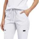 VIAOLI Scrubs for Women - V-Neck Top & Cargo Pants Uniform Womens Medical Scrubs Set for Nurses, Doctors, Size L