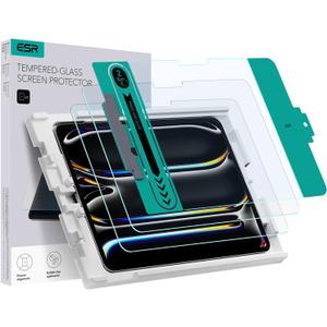 ESR 2 Pack Screen Protector for iPad Pro 11 Inch M5/M4 (2025/2023) Screen Protector, Tempered Glass Film with Easy Application Tray, Scratch Resistant, HD Clarity