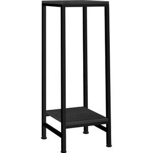 Plant Stand Indoor, Tall Plant stands for Indoor Outdoor Plants, 2 Tier Heavy Duty Plant Shelf 31" Metal Pedestal Stand Modern Corner Flower Stand for Patio, Living Room, Balcony(Black)