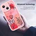 MOWIME Compatible with iPhone 13 Case with Card Holder, Floral Flower Shockproof Soft TPU Protective Cover Women Girls, Anti Scratch Wallet Case for iPhone 13 6.1 Inch, Pink