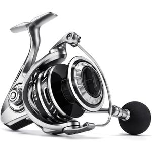 Piscifun NautiX Spinning Reel, Aluminum Spinning Fishing Reel, CNC Aluminum Gear, 33LBs Max Drag, 8+1 Sealed BB, 6.0:1/5.4:1 Gear Ratio, Smooth Powerful Freshwater Saltwater Reel