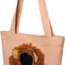Pet Canvas Shoulder Carrying Bag, Cute Lion Shaped Cat Carrier, M Size Portable Kitten & Puppy Tote, Cozy Carriers for Small Dogs, Cats, and Pets, Handbag for Outdoor, Shopping, and Camping