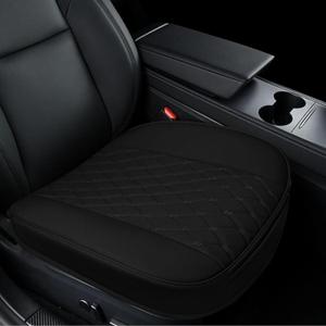 wuyaoyao Leather Car Seat Bottom Covers, Anti-Slip Front Seat Covers for Car, Auto Seat Cover Cushion Pad, Full Wrap Bottom Auto Seat Protector with Pocket Suitable for Most Vehicles (Black)