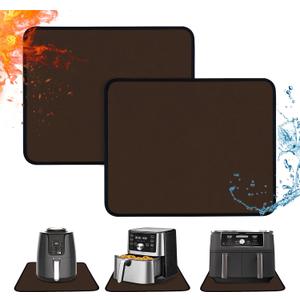 Heat Resistant Mats for Countertop - Fireproof 15x18 in Heat Resistant Mats for Air Fryer - Kitchen Countertop Protector for Air Fryer, Coffee Maker, Stand Mixer, Toaster, Oven 2PCS - Brown