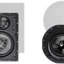 Monoprice Carbon Fiber 8-Inch 3-Way in Wall Speakers Pair with 2-Way 8-Inch in-Ceiling Speakers Pair