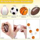 96 Pieces Sports Stress Balls for Kids Mini Footballs Ball, Soccer, Basketball, Baseball Foam Squeeze Stress Balls for Anxiety Relief Relaxation, Sport Party Favor Class Prize Birthday Pet Toys