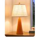 EDISHINE 21.85" Farmhouse Table Lamp, Rustic Bedside Lamp, Water Transfer Rose Wood Grain Metal Base, Beige Linen Shade, Modern Nightstand Light for Living Room, Bedroom, Office, E26 Base