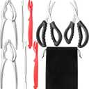 suoundey Seafood Cracker Tool Set With Lobster Sheller Stainless Steel Crab Crackers Crab Leg Fork Seafood Scissors And Storage Bag, Crab Leg Pick Utensils Set Crab Eating Tools (9Pcs)