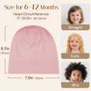 OLESILK Silk Baby Bonnet 6-12 Months: 100% Mulberry Silk & Modal, Anti-Frizz for Curly Hair, Adjustable Fit Growing Toddler (Pink)