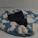 Lesure Donut Dog Bed Cover Small Washable Replacement Cover Jacquard Shaggy Plush for Cute Pet Cat Mat 23x23x8 Inches, Light Blue