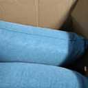 Summsun Faux Linen Outdoor Chair Cushions, Water Resistant Backrest and Deep Seat Cushion Set with Removable Cover, Straps, Non-Slip Bottom for Patio Furniture, 22 x 22 Inch, Teal, Set of 4