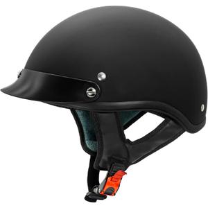 VCAN Cruiser Solid Half Face Motorcycle Helmet (Medium, Flat Black)