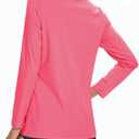 Boladeci Women's Swim Shirts Long Sleeve V Neck T Shirts UPF 50+ Sun Protection Quick Dry Rash Guard (Pink, XL)