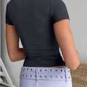 Women's Short Sleeve T Shirt Slim Fit Basic Summer Top Dark Gray L 