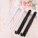 4pcs Food Bag Opener, Plastic Bag Cutter Pouch Squeezer with Stainless Steel Blade, Easy Hanging Chain & Suction Cup for Kitchen Home Restaurant Use (Black, White)