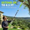 40V 2-in-1 Cordless Pole Saw & Hedge Trimmer, 8" Cutting Bar & 16" Blade Attachment 2 * 2.0Ah Battery and Charger Included