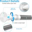 2Pack White Tension Curtain Rods18 to 36 Inch,Spring Loaded Curtain Rods No Drilling,Small Tension Rod for Windows Door Closet,Pressure Rod