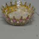 Landical 8 Pcs Queen Crown Cake Topper Corona Para Pastel Princess Cake Decorations Princess Crown Happy Birthday Topper Bow Tie for Birthday Party Wedding Supplies(Gold and Pink)