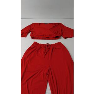 Women's 2025 Fall Trendy 2 Piece Outfits Lounge Sets Long Sleeve Top Henley Shirts Wide Leg Pants Travel Clothes Medium