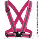 2 Pack Large Size Adjustable Running Reflective Vests, High Visibility Safety Reflective Gears and 2 Pack Reflective Gear Wristbands for Night Running, Biking,Hiking,Jogging and Dog Walking