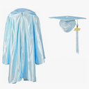 Shiny Kindergarten Graduation Cap and Gown Set Color: Sky Blue Size: 24"