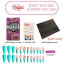2 x Redykat 24PCS Stiletto Matte Press On Nails, Salon Quality Nail Art, Extra Long Acrylic False Nails, Fake Nails, Home Quick Manicure (bluegreen ombre)
