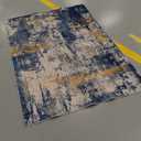 Washable Area Rugs 2'x3' Non-Slip Modern Abstract Soft for Living Room Entryway Bedroom Nursery, Print Pattern, Grey Blue Gold/Golden