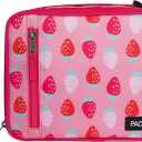PackIt Freezable Classic Lunch Box, Sweet Strawberry, Built with ECOFREEZE Technology, Collapsible, Reusable, Zip Closure With Zip Front Pocket and Buckle Handle, Designed for Fresh Lunch On the Go