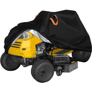 Riding Lawn Mower Cover 54"Decks,210D Heavy Duty Oxford Cloth,Buckle Straps | Lawn Tractor Covers Waterproof Outdoor,Durable,Tear-Resistant,Anti-UV,Windproof,Reflective Handle Drawstring,75"Lx47"Wx49"H