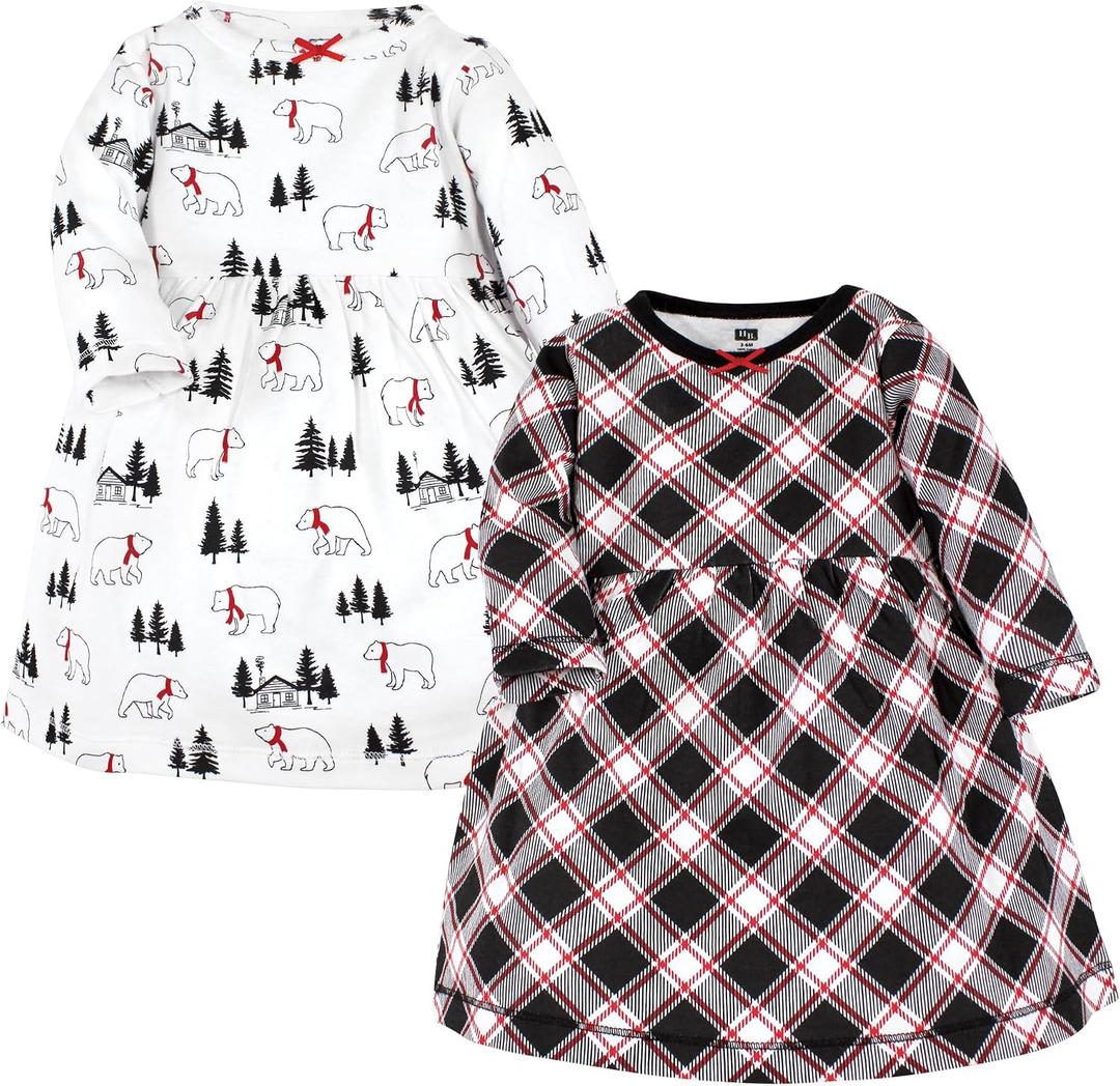 Luvable Friends Hudson Baby Long-Sleeve Dresses 2pk
