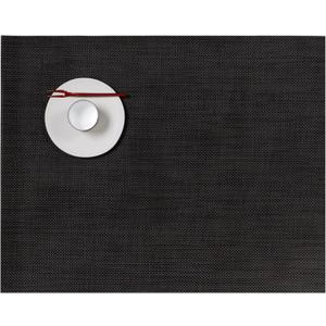 Chilewich Mini Basketweave Placemats in Espresso - Set of 4 - Easy Care Woven Tabletop Textiles - Indoor/Outdoor - 19" x 14" Rectangle