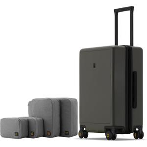 LEVEL8 Elegance Carry-on Suitcase, 20 Inch Carry on Luggage, Hardside Large Suitcases with Wheels, Tavel Bag with Tsa Lock, Olive Green