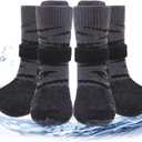 PUPTECK Anti Slip Dogs Shoes for Hot/Cold Pavement, Senior Booties, Rubber Boots & Paw Protectors for Small Medium Large Size Dogs to Prevent Licking, Grippy Socks for Hardwood Floors, Tiger, L