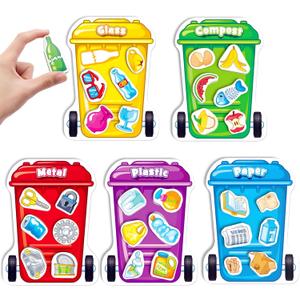 Coogam Montessori Toys for 3 Year Old, Magnetic Garbage Recycling Sorting Toy - Waste Category Classification and Environmental Awareness Learning Educational Gift Toy Game