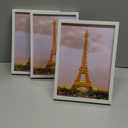 upsimples 5x7 Picture Frame Set of 3, Made of High Definition Glass for 5 x 7 White Frames, Wall and Tabletop Display Thin Border Photo Frame for Home Dcor