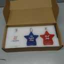 4th of July Star Shaped Flameless Candles with Remote and Timer, Real Wax Red White and Blue LED Candles, 250th Anniversary Patriotic Battery Operated Fourth of July Decor Set