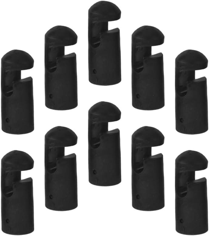 10pcs Black Trampoline Pole Covers,Plastic Replacement Trampoline Parts, Protective Rod Caps for VOutdoor Use Various Models