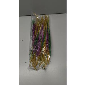 Juinte 8 Pcs Mardi Gras Decoration Carnival Picks Ornaments Artificial Glitter Berry Stems Tree Decor 15.75 Inches Purple Green and Gold Branches for Mardi Gras Tree Table Party Decor(Grass)