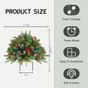 Christmas Tree Urn Filler, Battery Operated with Timer, Pre-lit Warm White & Multi-Color Changing LED Lights, Artificial Xmas Tree for Porch, Pathway, Yard, Outdoor Holiday Decoration (2, with Snow)