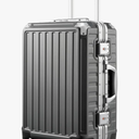 LUGGEX Carry On Luggage with Spinner Wheels, 20 Inch Aluminum Frame Zipperless Polycarbonate Hard Shell Suitcase, Charcoal Metallic