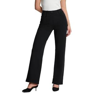Yogipace Petite/Regular/Tall Women's Pull-on High Rise Stretch Relaxed Fit Dress Pants Soft Ponte Bussiness Casual Trouserm M