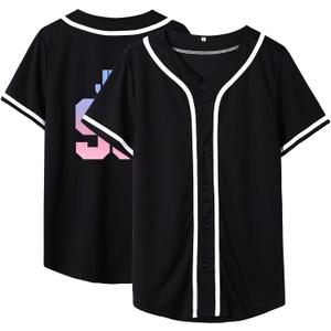 Dolpind Baseball Jersey Men Women Button Down Baseball Shirt Plain Casual Blank Jersey Softball Fan Team Sport Uniforms