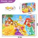 MZZOTOY Princess Puzzles for Kids Ages 4-8, 60 Pieces for Kids Ages 3-5 Princess Puzzle for Girls and Boys Toys Jigsaw Puzzles in a Metal Box Educational Puzzles (Princess)