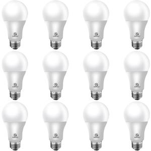 Energetic 75W Equivalent A19 LED Light Bulb, 3000K Warm White, Non-Dimmable LED Light Bulb, 1200lm, UL Listed, E26 Medium Base, 12-Pack