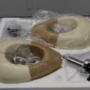 OYEARS 19'' Small Boho Table Lamps for Bedroom Set of 2, Farmhouse Rattan Bedroom Lamps for Living Room Rustic Home Decor, Nightstand Bedside Lamps for Sofa Table Entry Way, Suitable for Small Places (Beige and White)