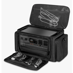 Portable Station Carrying Case Compatible with DJI 1000 Power Station Generator, Protective Shoulder Bag with Transparent Front Panel and Heat-Dissipating Side Zippers,Black