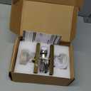 Antique Door Knobs Interior, Modern Vintage Passage Antique Brass Round Door Knobs Door Handles for Hall and Closet Rectangle