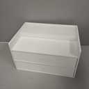 Bamboo Desk Organizer - Stackable, No Assembly Required, Ideal for Office/Home Use - Perfect for Toiletries, Stationery, Accessories. (White, Two Level Drawer Box With Sides)